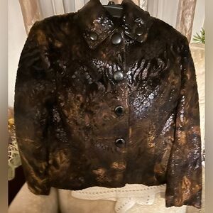 Outerwear by Lisa, suede, snakeskin blazer size M